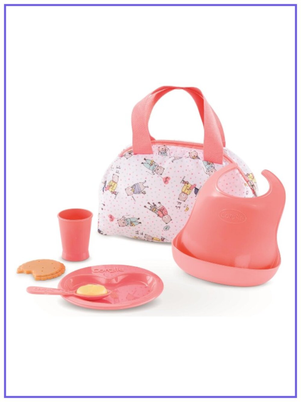 Corolle Baby Doll Mealtime Set w/ Storage Bag New in Box